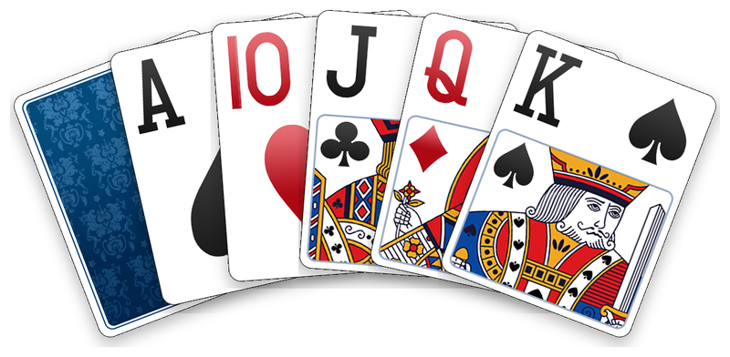 The Classic deck: its card back, then the ace, ten, jack, queen and king.